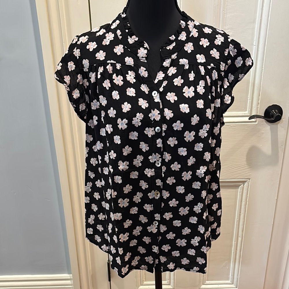 Lovestitch Black and White Floral Blouse